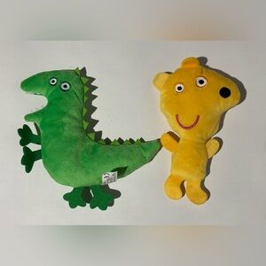 Peppa Pig Plush George’s Dinosaur and Peppa’s Teddy bear set bundle stuffed toy